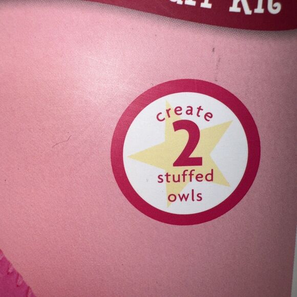 American Girl Crafts Sew & Stuff Kit 50 PcCreate 2 Stuffed OWLS PINK -New In Box - Picture 5 of 8